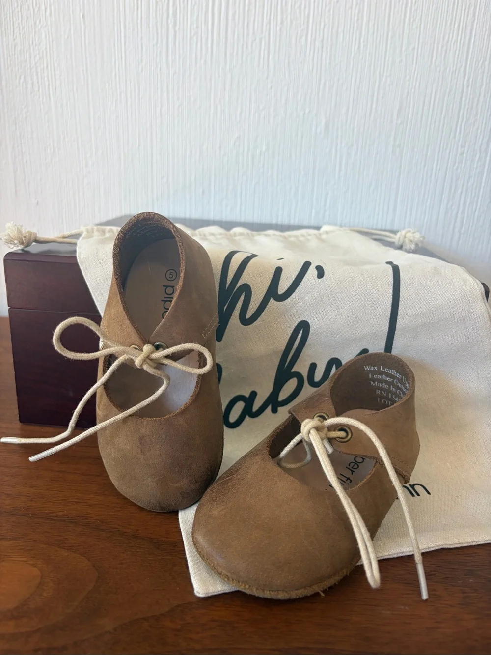 Piper Finn Brown Leather Lace-Up Maryjane Moccasin Shoes